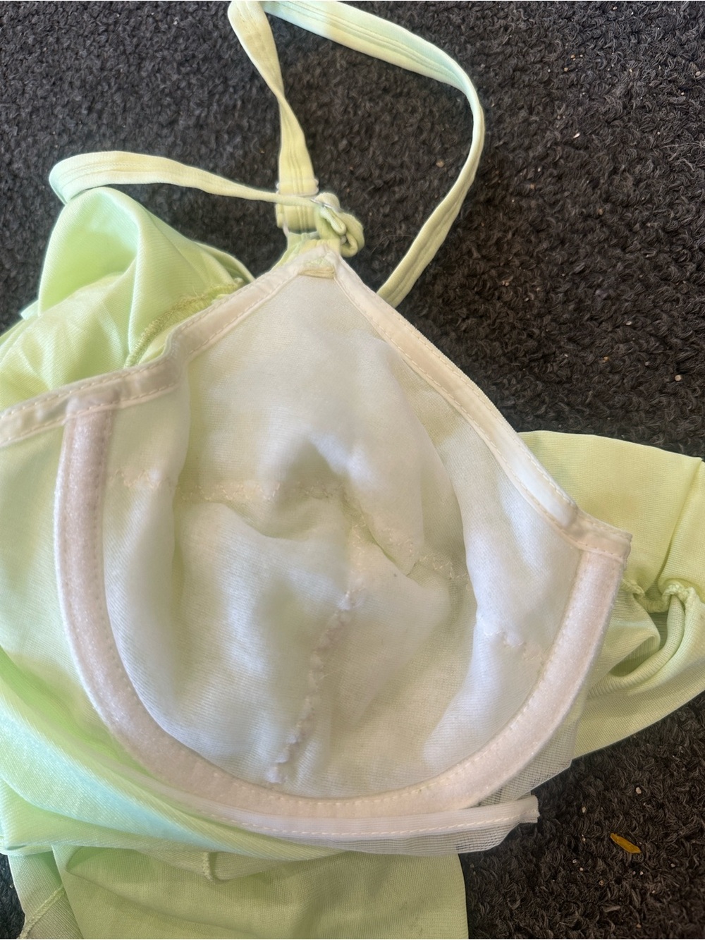 Vintage 80s Formfit Rogers Pale Lime Green Babydoll Underwire Lingerie Dress 36A - Picture 10 of 13